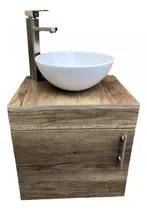 Gabinete De  Baño + Ovalin Lavabo + Llave Lujo Kit 