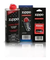 Kit Zippo Fluido Premium 125ml Pavio Pedra Original Cod 01