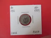 Antigua Moneda Chile 10 Centavos De Plata Año 1919
