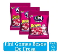 Fini Gomas Besos De Fresa 80gr Bolsa X 3 Uds