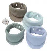 Kit 4 Peças Babador Bandana Quatro Camadas Menino Menina Cor2