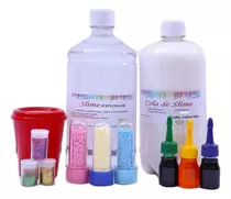 Kit Fazer Slime Premium Shop Slime +  Glitter Corante Isopor