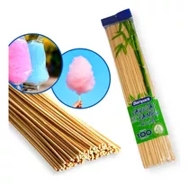 100un Varetas De Bambu Palito Algodão Doce Bompack 40cm F