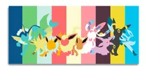 Cuadro Moderno Pokemon Eevee Evoluciones 90x40 Cm