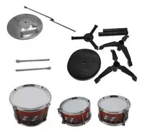 Bateria Musical Infantil Com 3 Tambores+ Banqueta