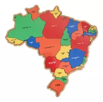 Quebra Cabeça Infantil Mapa Brasil Brinquedo Educativo Mdf