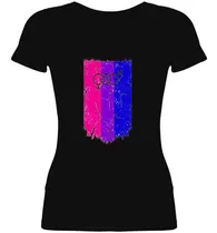 Remera Corte Entallado Bandera Orgullo Bisexual