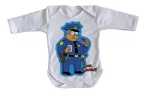 Body Bebê Luxo Simpsons Policial Donut Rosquinha Homer 