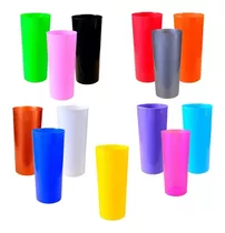 Vaso Colores Descartable Flexible Trago Largo Pp 280ml X10 U