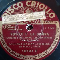 Pasta Azucena Maizani Acomp Piano Violin Disco Criollo C417