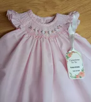 Vestido De Niña Bordado Punto Smock 