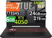 Asus Tuf A17 144hz Ryzn7-7735h 24gb 1tb Ssd Rtx4050 6gb-2023