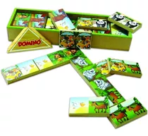 Jogo Dominó Infantil Pedagógico Brinquedo Educativo Animais