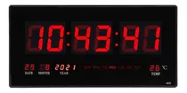 Reloj De Pared Led Digital Grande Con Temperatura De Día, Mes Y Año