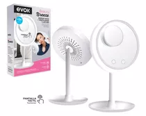 Espejo Con Ventilador Luz Led Usb Evok Maquillaje 5x Aumento