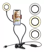 Aro De Luz Led Para Mesa De 9cm Soporte Para Celular Tik Tok Color De La Estructura 1 Aro Color De La Luz Blanco Frío