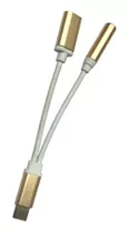 Cable T Tipo C A Jack 3.5mm Y C Auricular Cargador Adaptador
