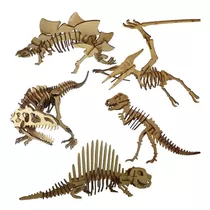 Kit 5 Dinossauros Quebra Cabeça 3d Classic