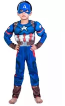 Capitán América Disfraz Niño Carnaval Halloween Superhéroe 