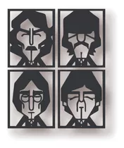 Cuadro Artesanal The Beatles Calado Mdf - 55x45cm