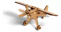 Quebra Cabeça Brinquedo 3d Madeira Mdf Avião Cesnna 170 Cola