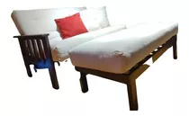 Colchon Futon Reforzado Ultra Liviano 2 Cuerpos Con Piesera