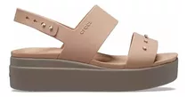 Sandalia Crocs Brooklyn Low Wedge Beige Dxvida