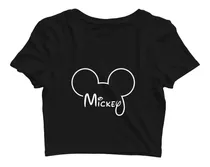 Cropped Feminino Mickey Mouse Disney Camiseta Baby Look