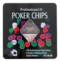 Set De Poker 100 Fichas Con 2 Mazos Poker Chips