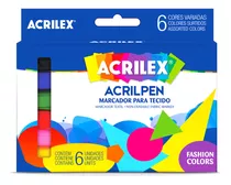 Caneta Para Tecido Artteen Acrilpen Com 6 Cores - Acrilex