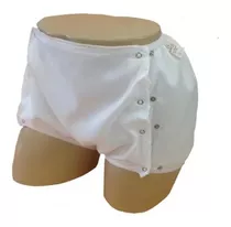 Calça Cueca Plastica Com Botão Geriatrica Idoso Luxo P 2pçs