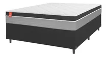 Cama Box Casal Colchão Molas Ensacadas Real Preto/cinza Cbp Cor Cinza