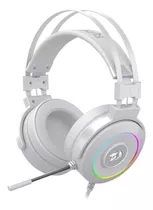 Fone De Ouvido Over-ear Gamer Redragon Chroma Lamia 2 H320w-rgb Lunar White Com Luz  Rgb Led