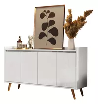 Buffet Aparador Retrô Delux Branco Gloss - Moveisaqui