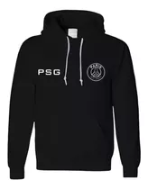 Blusa Moletom Infantil Psg Preto Time Euro Casaco Futebol