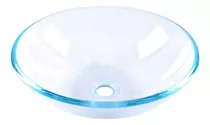 Solana Ovalin Lavabo De Cristal Vidrio Templado De 31 Cm Modelo Boston Transparente / Ovalin Para Sobreponer En Tocador De Baño