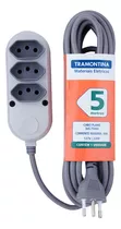 Extensao Multipla 3 Tomadas 2p+t 10a 250v Tramontina 5m Cor Cinza 127v/220v