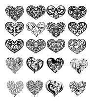 Pack Vectores Corazones-  Vinilo - Mdf Corte Laser - Cnc