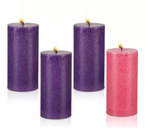 Mtlee Juego De 4 Velas De Adviento De Navidad De 2.95 X 5.91