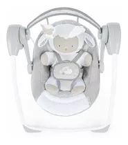 Cadeira De Balanço Para Bebê Ingenuity Comfort 2 Go Portable Swing Elétrica Cuddle Lamb Cinza/branco