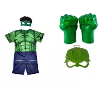 Kit Fantasia +2 Mascaras + Soco /punho -hulk Infantil Herois