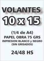 500 Volantes 10 X 15 Tinta Negra Papel Obra 75 Grs