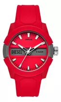 Relógio Diesel Double Up Silicone Vermelho 2 Anos Garantia