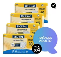 Pack X 4 Pañal De Adulto Bigfral Plus X 18 Talle M