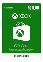 Xbox Live Cartão R$ 5,00 Reais Gift Microsoft Points Brasil