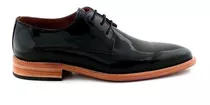Zapato Cuero Hombre Premium Briganti Charol Negro Hcac00857