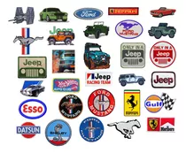 30 Sticker-parches Calcomanías Tela Lavables Jeep Mustang#46