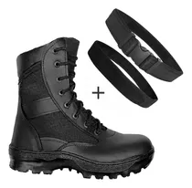 Bota Táctico Borcego + Cinturon Americano Externo + Interno