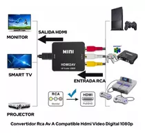 Convertidor Rca Av A Compatible Hdmi Video Digital 1080p