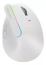 Delux Mouse Ergonômico Sem Fio Bluetooth, 4000 Dpi, Luz Led